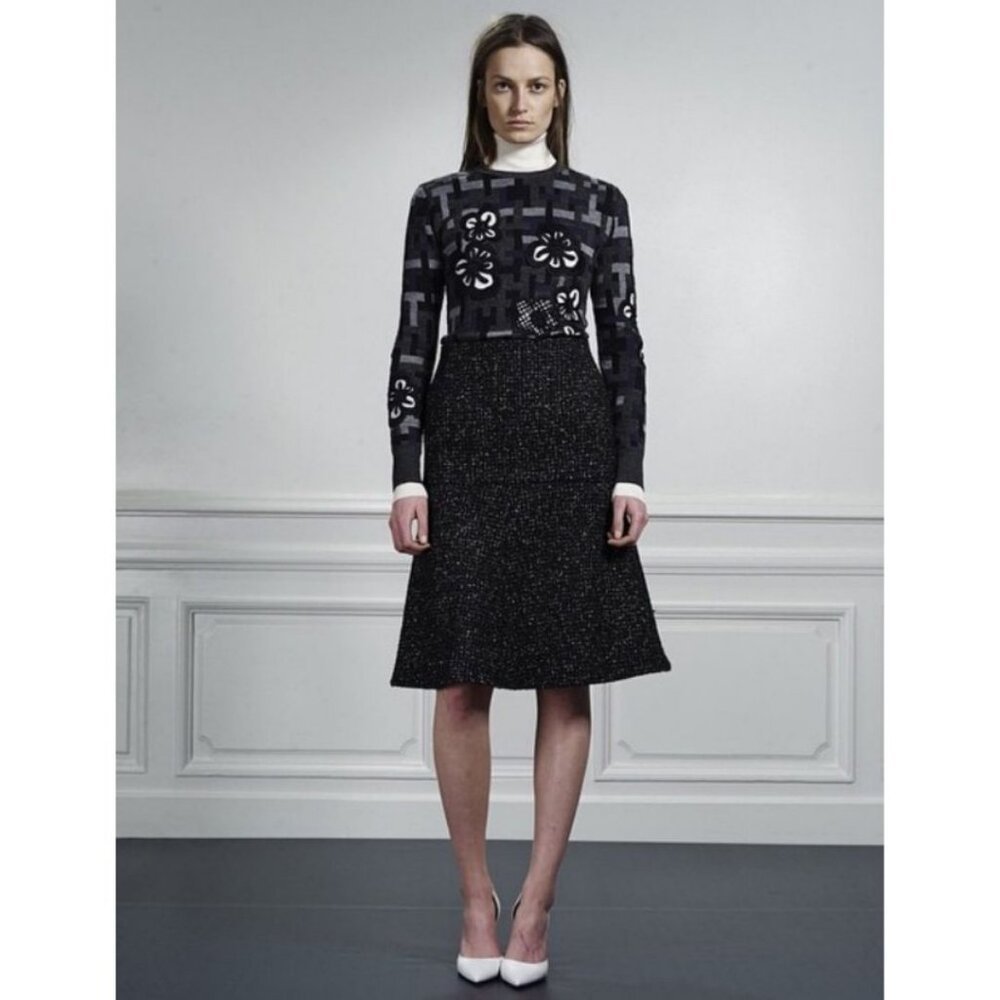 Viktor & Rolf Geometric Floral Print Knit Sweater Multi Size Medium